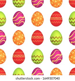 Seamless pattern with colorful Easter eggs. Vector illustration