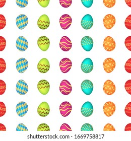 Seamless pattern with colorful Easter eggs. Vector illustration