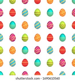 Seamless pattern with colorful Easter eggs. Vector illustration