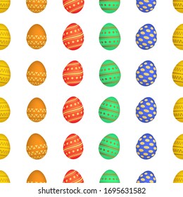 Seamless pattern with colorful Easter eggs. Vector illustration
