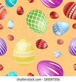 Seamless pattern with colorful Easter eggs - Shutterstock ID 185097356