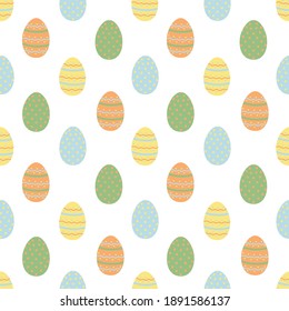 Seamless pattern with colorful Easter eggs. Perfect for wrapping paper and home textiles. Vector illustration.