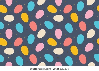 patrón sin fisuras con coloridos huevos de pascua - ilustración vectorial