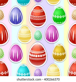 Seamless pattern with colorful Easter eggs - Shutterstock ID 400266370