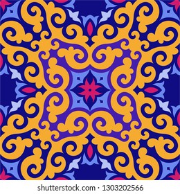 Seamless pattern in colorful eastern style
