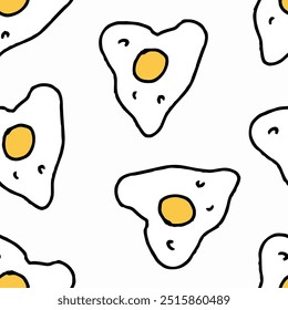Seamless pattern of colorful eggs. Template for Notebook covers, pattern for wallpapers, textile or for cafe, fast food restaurant. Doodle vector arts. Childish naive illustrations