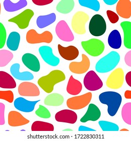 Seamless pattern with colorful elements.  Hand drawn  shapes and doodle objects. Abstract contemporary modern trendy vector illustration. 