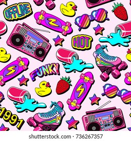 Music Party Kawaii Seamless Pattern Musical Stock Vector (Royalty Free ...