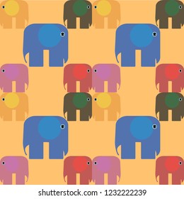 seamless pattern with colorful elephants