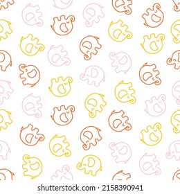 Seamless pattern with colorful elephants.