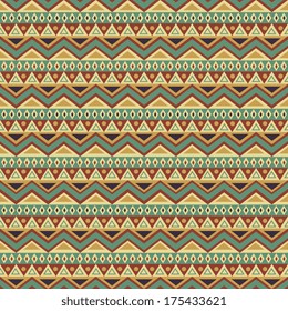 Seamless pattern with colorful ethnic motifs.