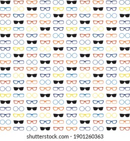 Seamless Pattern with Colorful Eyeglasses Design