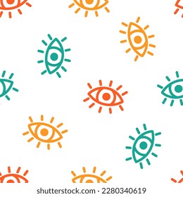 Seamless pattern with colorful eyes