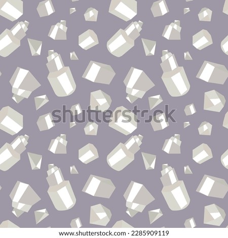 Seamless pattern with colorful fabulous gemstone crystals. Precious stones, crystals, diamonds. Vector background. Printing on textiles and paper cartoon drawings. Gift wrapping. Selenite for sleep