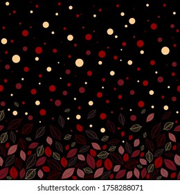 
Seamless pattern with colorful falling leaves on a dark background. Autumn mood for creating designs on fabrics, paper and clothes