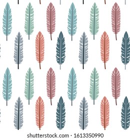 Seamless pattern with colorful feathers