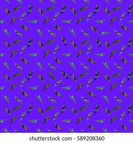 Seamless pattern with colorful feathers