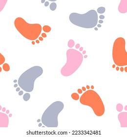 Seamless pattern with colorful feet