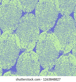 Seamless pattern with colorful fingerprints. Design for textile, wallpaper, print packaging paper, banner, poster, flyer, card or brochure.