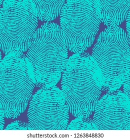 Seamless pattern with colorful fingerprints. Design for textile, wallpaper, print packaging paper, banner, poster, flyer, card or brochure.