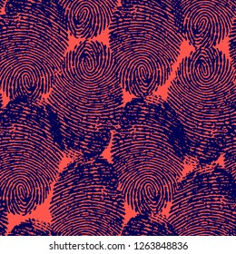 Seamless pattern with colorful fingerprints. Design for textile, wallpaper, print packaging paper, banner, poster, flyer, card or brochure.