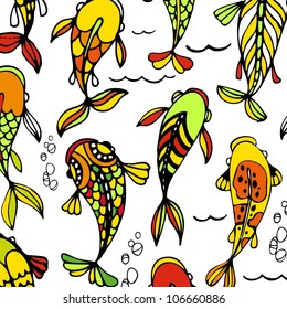 seamless pattern with colorful fish