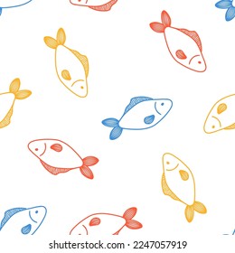 Seamless pattern with colorful fish