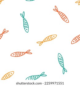 Seamless pattern with colorful fish