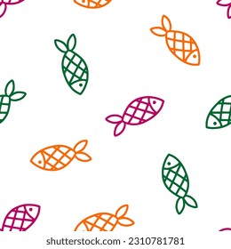 Seamless pattern with colorful fish