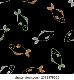 Seamless pattern with colorful fish