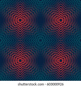 Seamless pattern.  Colorful fishnet pattern of fine lines.