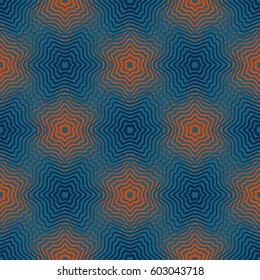 Seamless pattern.  Colorful fishnet pattern of fine lines.