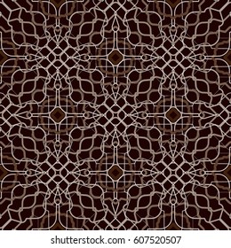 Seamless pattern.  Colorful fishnet pattern of fine lines.