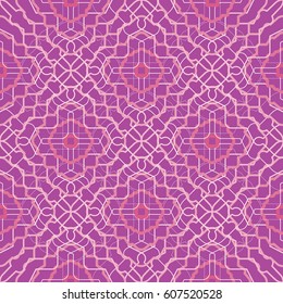 Seamless pattern.  Colorful fishnet pattern of fine lines.