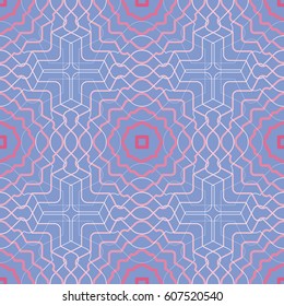Seamless pattern.  Colorful fishnet pattern of fine lines.