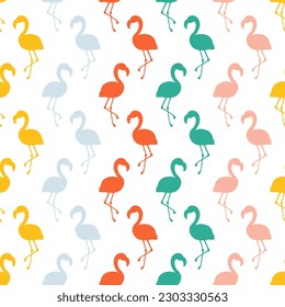 Patrón sin foco con flamingo colorido