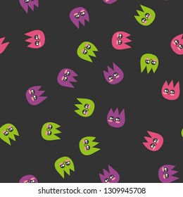 Seamless pattern with colorful fleas. Vector.