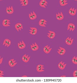 Seamless pattern with colorful fleas. Vector.