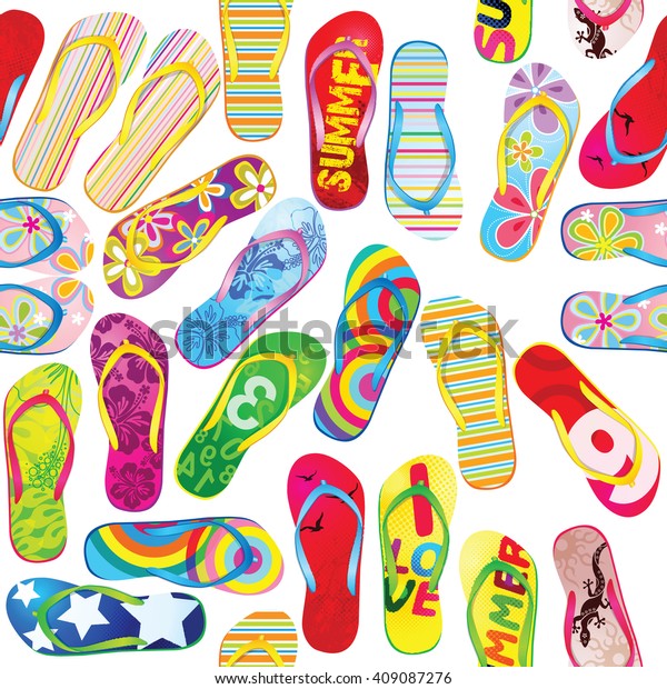 colourful flip flops