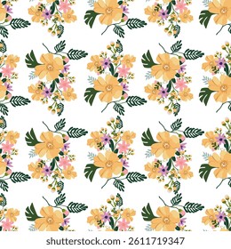 Seamless pattern, colorful floral background, Stylish vector drawing Ideal for wall decorations or textile design prints, shawls, dresses and for tile, carpet, vector, illustration design