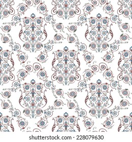 Seamless pattern with colorful floral ornament.