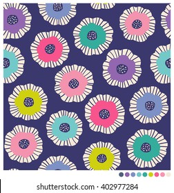 Seamless pattern of colorful floral vector
