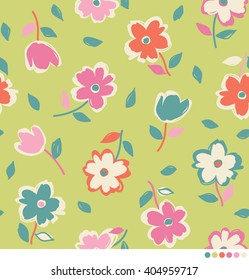 Seamless pattern of colorful floral vector