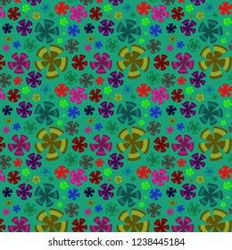 Seamless Pattern of Colorful Flower