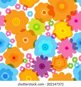 Seamless pattern with colorful flower 