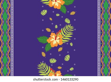 seamless pattern colorful flower background template design, motif batik, batik pattern, flower background