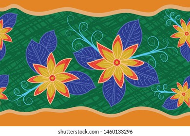 seamless pattern colorful flower background template design, motif batik, batik pattern, flower background