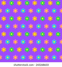Seamless pattern. Colorful flower background. Vector Illustration