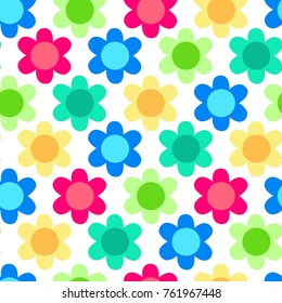 Seamless pattern. Colorful flower background.