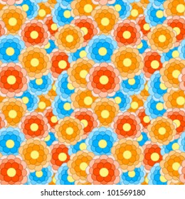 Seamless pattern of colorful flower buds, vector illustration